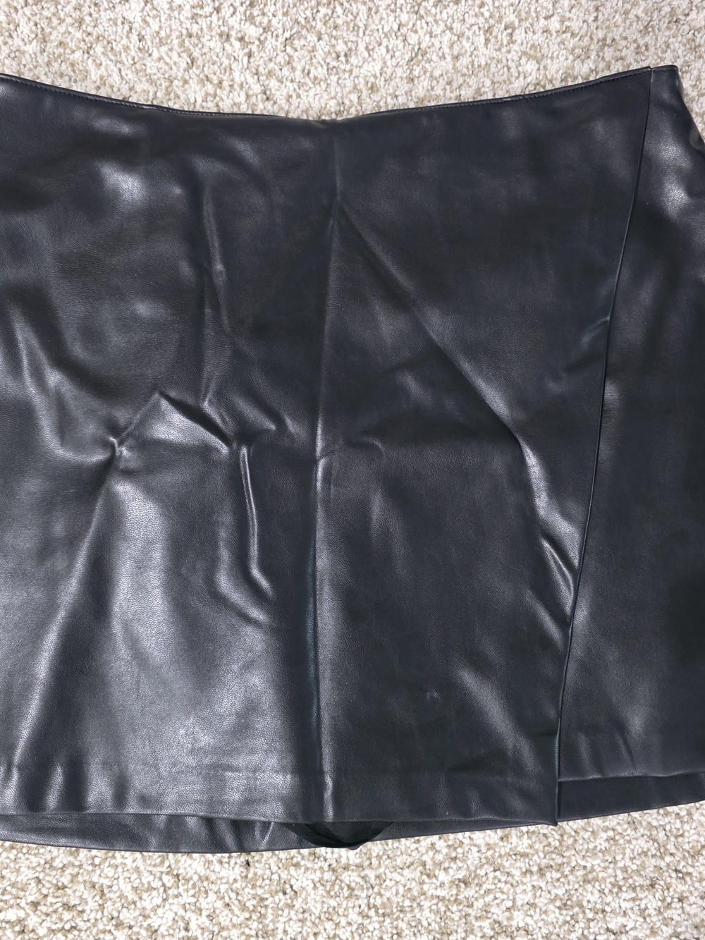 Abercrombie & Fitch Black Faux Leather Skirt With Shorts